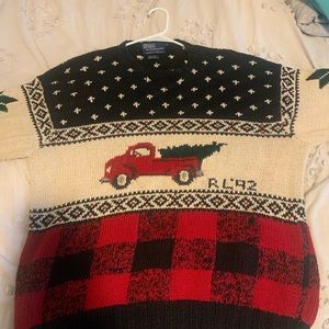 Ralph Lauren Polo 1992 Authentic Christmas Tree Truck Sweater